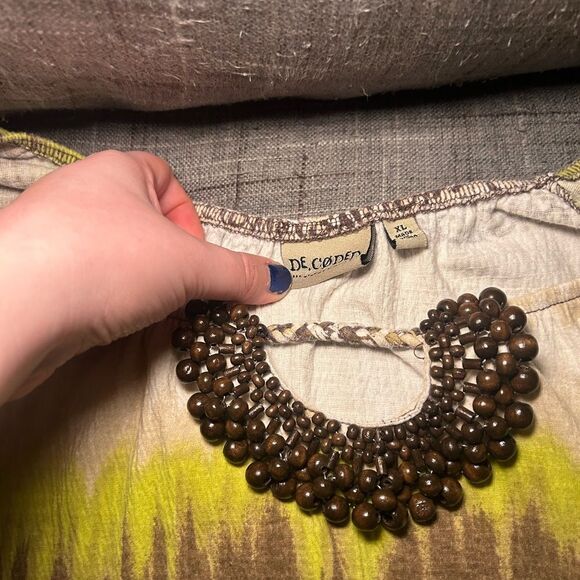 Decoded Y2K Boho Floral Tie-Dye Short Sleeve Top Women’s XL - Picture 2 of 3